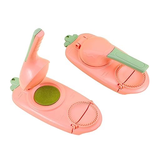 Floatdream Maquina Molde Empanadillas, 2 En 1 Máquina de Bolas de Masa Hervida, Aparato de Cocina para Hacer Albóndigas, Fácil de Usar, para Hacer Aalbóndigas (Rosa)