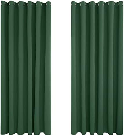 Deconovo Grey Blackout Curtains 46 x 54 Inch Eyelet Super Soft Thermal Insulated Bedroom Curtains Blackout Eyelet Curtains for Living Room Light Grey 2 Panels