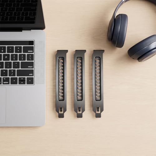 10 Piezas Cubiertas para Ranura PCI, Cubiertas Vented GPU Cubiertas Vented Negro Ventiladas Filtro de Polvo Soporte de placa de expansión para Gabinetes de Computadora miniatura 7