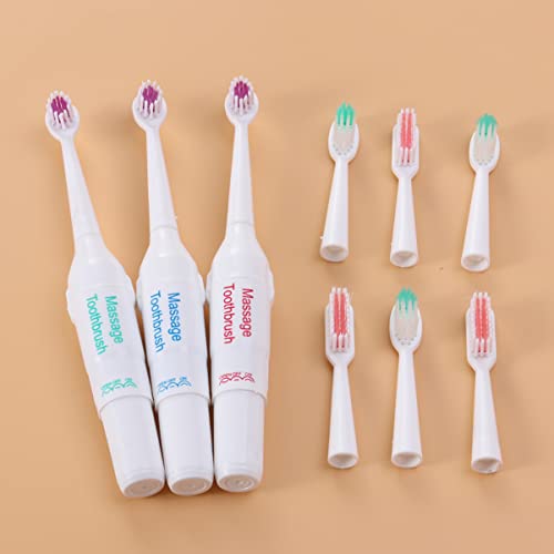 Image of UKCOCO Electric Toothbrush for Dogs and Cats Portable Pet Oral Care Tool with 3 Cleaning Brushes and 6 Replaceable Heads Lightweight Travel Design Gentle for Teeth and Gums