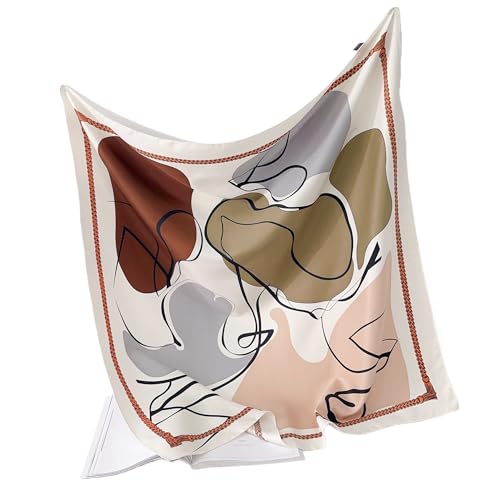 Image of Printed Poly Silken feel Scarf Stole for Women | Stylish, Soft, & Lightweight | Satin Feel Neck Scarf, Hair Scarf, Head Scarf for Women | Square Silk Stole for Handbag