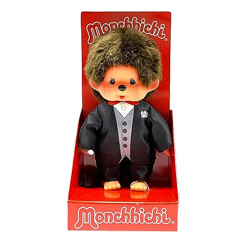 Sekiguchi 244065 Monchhichi niña con vestido de novia peluche marrón de colección 20 cm