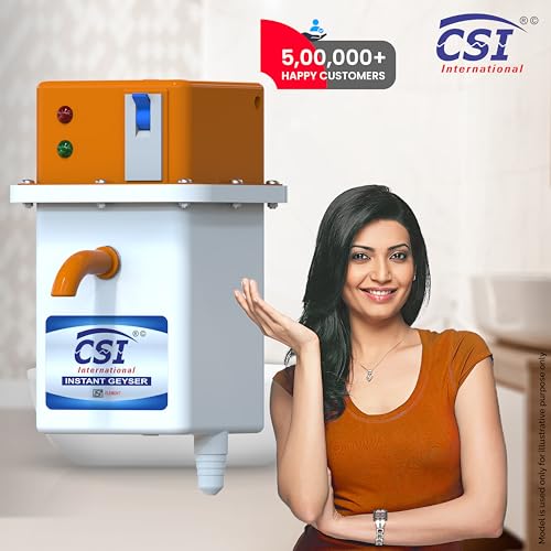 Image of CSI INTERNATIONAL 1L Instant Water Geyser | Portable Electric Water Heater with ABS Shockproof Body, Auto Cut-Off & MCB | Energy-Efficient Geyser for Bathroom, Kitchen & Office Use | 1-Year Warranty