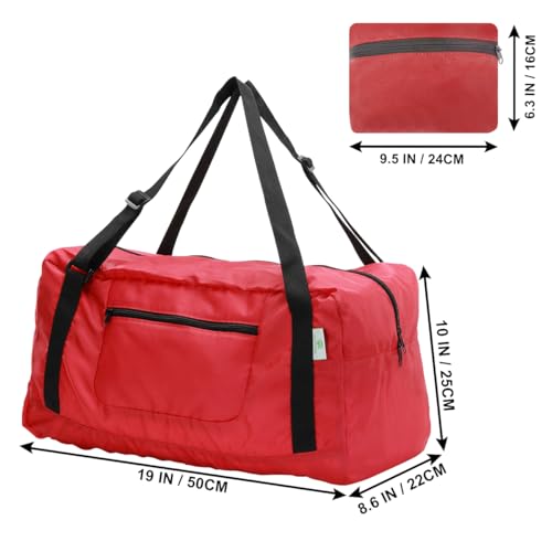 Image of HOLYLUCK Foldable Travel Duffel Bag for Women & Men Luggage Great for Gym (Red)