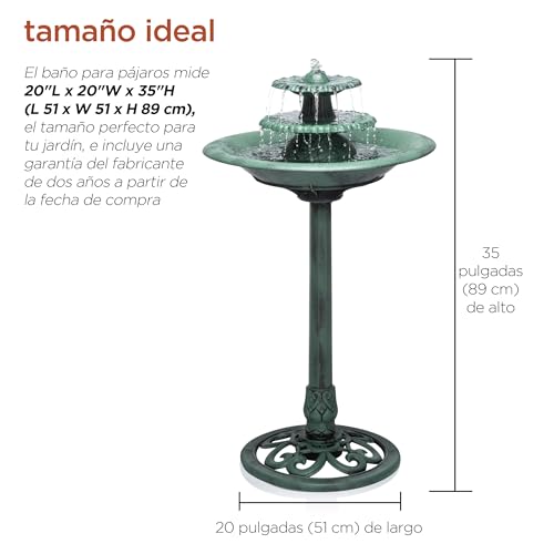 Alpine Corporation TEC106 Outdoor Floor 3-Tiered Pedestal Water Fountain And Birdbath thumb #3