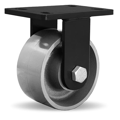 Hamilton FMK Series 6"x3" High Heat Weldment Rigid Caster - 2000lbs Capacity at 550°F, 1000lbs at 750°F - Stainless Steel Ball Bearings - Maintenance-Free Metal Wheel