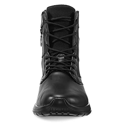 Soulsfeng Men's Tactical Boots Lightweight Breathable Military Combat Boots With Side Zipper Hiking Work Boots For Women Black Size Eur 47.5 #TOP6