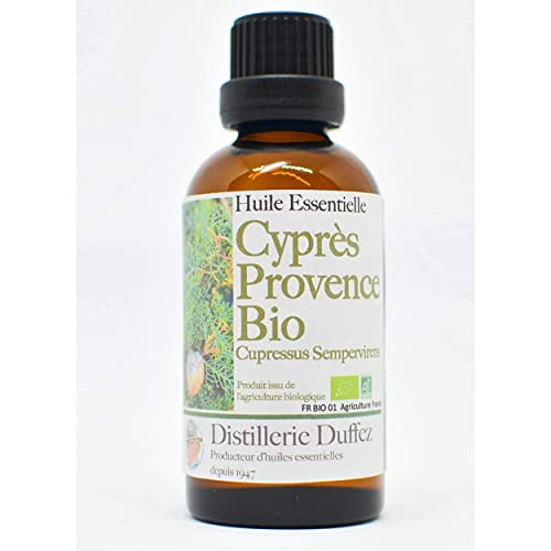 Huile Essentielle de Cyprès Provence BIO 40 ml - 100% Pure et Naturelle - Fabrication 100% Française (Cupressus sempervirens) en Drôme Provençale - Direct...