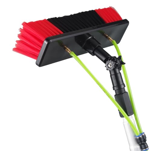 Kit de limpieza de paneles solares de 5 12 m, poste de alimentación de agua con cepillo de 10 m de alcance, ideal para limpieza de ventanas y paneles solares y ligero Equint