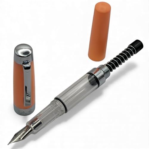 Image of Venti Fountain Pen - Metal Luxury Pen, Schmidt Nib (Medium), Best Pen Gift Set for Men & Women, Professional, Executive, Office, Nice Pens,Return Gift (F3024-Orange)