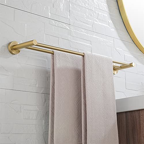 Toallero baño oro cepillado doble barra de pared moderno 5