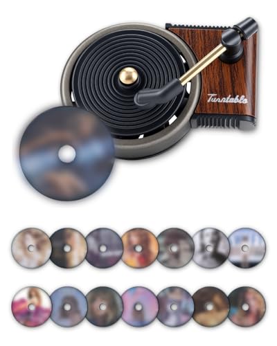BOCACUE Record Player Car Air Freshener Vent Clip with 15pcs Refill Pads Retro Ocean Breeze Aromatherapy Diffuser for Taylor Merch Gift Air Freshener Car Decor Accessories Music Lovers Gifts