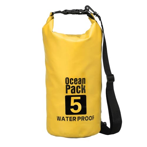 YELARXI Sac étanche 5L jaune flottant randonnée camping