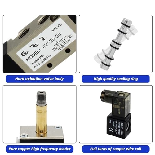 Électrovanne pneumatique 4V120-06 DC24V distributeur monostable 5 voies