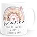 SpecialMe&reg; Tasse Danke dass du uns beim Wachsen geholfen hast Abschiedsgeschenk Kindergarten Geschenk Erzieher Tagesmutter rosa wei&szlig; Keramik-Tasse