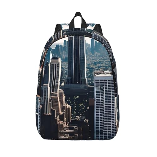 Sac à dos en toile WURTON unisexe imprimé New York pour travail et sport