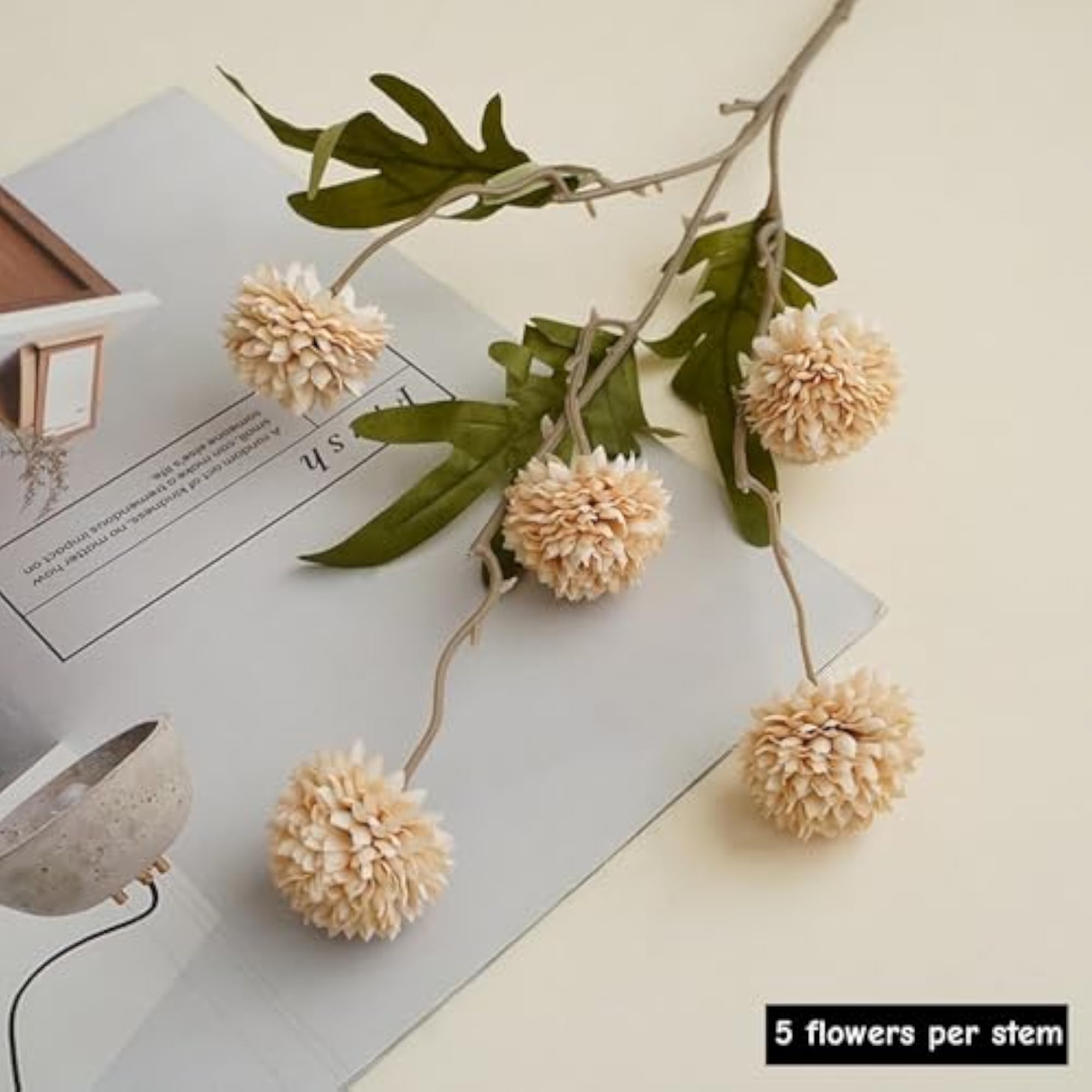 10 Pcs Artificial Mums with Long Stems for Vase