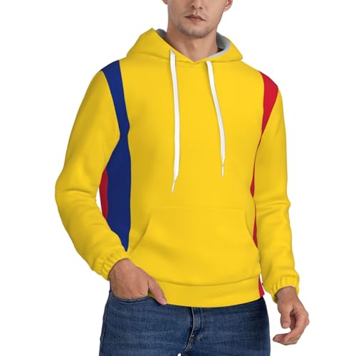 Sweat à capuche Roumanie homme pull polyester sport poche kangourou