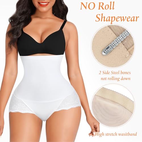 Image of Werena Tummy Control Shapewear Underwear for Women High Waisted Body Shaper Panties Shaping Briefs