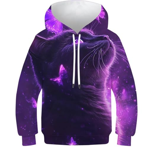 Sweat à capuche enfant 3D motif chat pour un look unique