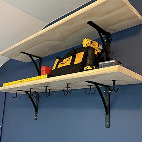 Haowei Double Prong Ceiling Hook 10 Pcs Towel/Robe/Coat Clothes Hook For Closet Top Bathroom Kitchen Cabinet Garage (Black) #TOP6