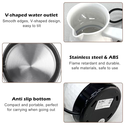 Vegena Espressokocher Induktion, 500ml Türkische Kaffeekanne, Elektrische Türkische Kaffeemaschine, Elektrische Kaffeekanne Für Zuhause,Büro,Mocca & Tee,Reisen(Weiß)