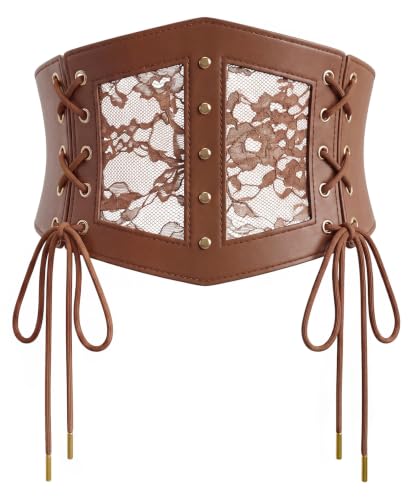 Renaissance Corset Belts for Women Pirate Goth Waist Belt White S