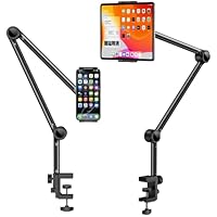OMOTON Tablet Halterung Bett, 360° Drehbarer Tablet Ständer, Verstellbarer Tablet Halterung Tisch, Handy Ständer mit Solide Metallarm für alle iPhone/iPad/iPad Pro/Tablets unter 11 Zoll