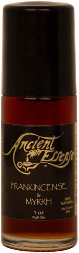 Ancient Essence Pure Frankincense and Myrrh Blend Roll-On Essential Oil Blend Natural Aromatherapy for Mind and Body Harmony - 1 Oz