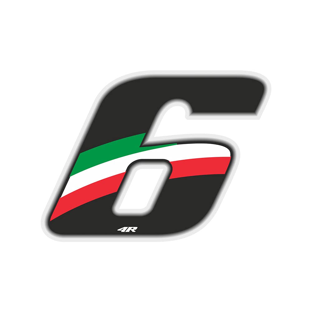 4R Quattroerre.it Racing Number 6 Anodized Mini, Flag