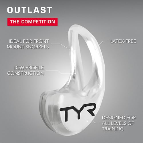 Image of TYR Ergo Swim Clip - Low Profile Nose Plug for Front Snorkels | Lightweight Polyurethane Frame | Hypoallergenic TPR Nose Pads | Ideal for Front Mount Snorkels | 100% Latex-Free Comfort