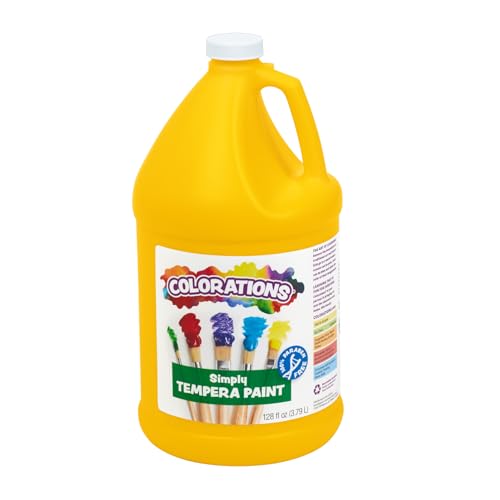 Colorations Paraben-Free Tempera Paint for Kids - 1 Gallon Vibrant Yellow. Non-Toxic and Made in the USA Classroom Must Haves Bulk Arts and Crafts Supplies
