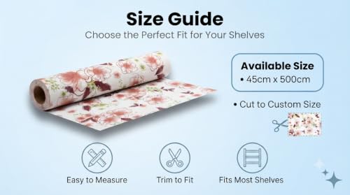 Image of Dribble (45cm X 500cm) Eva Shelf Liner Mat Roll, Non Slip Drawer & Cabinet Liner for Kitchen, Waterproof Oilproof Washable Fridge Mat, Anti Skid Multipurpose Mat Spring Lavender Terracotta