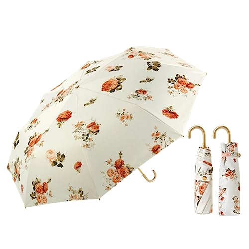 Parapluie vintage XAGMODSHN pliant à 8 baleines résistant pour femme