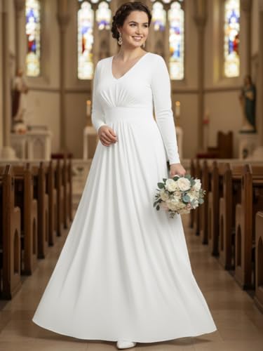 Image of KOH KOH Womens Long Sleeve Flowy Empire Waist Fall Pleated Maxi Dress