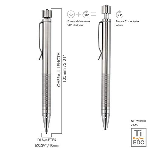 Rovyvon Titanium Pen, Quality Ballpoint Pens, Bolt Action Pen(Commander C20) #TOP3