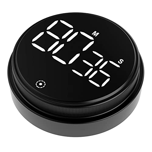 Dancal Minuteur de cuisine à LED - Noir - 5S-99M55S - Grand écran LCD - Minuterie réglable - Alarme puissante - Minuterie numérique - Noir Cover