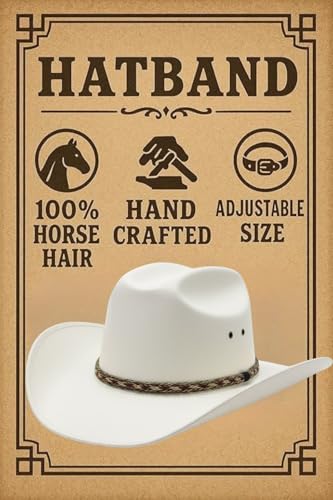 Image of Gamboa 100% Natural Horsehair Hat Bands for Cowboy and Panama Hats for Men and Women Western Hat Bands