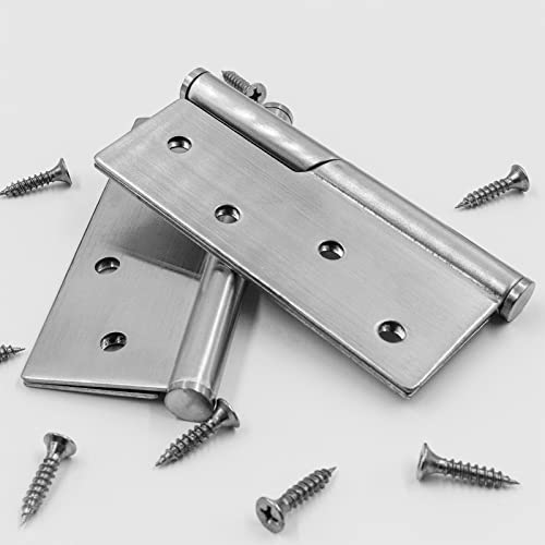 Superbobi 2Pcs Stainless Steel 4" Rising Butt Right Handed Lift Off Door Hinge #TOP4