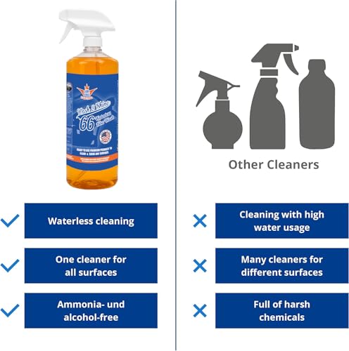 Image of Shinykings California Wash&Shine 66 | WATERLESS Motorcycle Cleaner | Motorcycle and Car Wash&Wax | All Surfaces | Bike Polish | Chrome Cleaner | Multipurpose Detail Spray (32 fl.oz Orange)