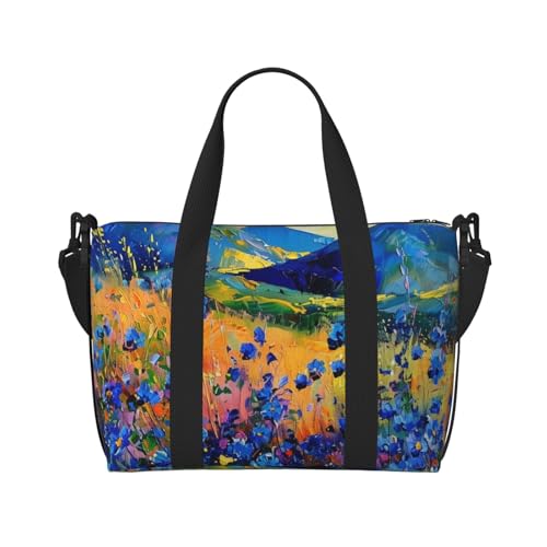 wildflowers art print Travel Duffel Bag, Sports Tote Gym Bag, Swim Pool Bag Large Shoulder Tote Bag for Beach Weekender2