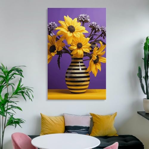 Impression sur toile moderne florale de qualité supérieure pour maison - 6