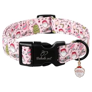 Christmas Dog Collar – Christmas Santa Claus Collars for Small Medium Large Dogs Adjustable Winter Festival Dog Collars with Quick Release Buckle for Puppy Girls & Boys Merry Chiristmas XL
