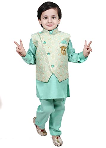 TADEX Kurta Pyjama & jacket for boys | 3 pcs WaistCoat Traditional Ethnic Wear For Children2