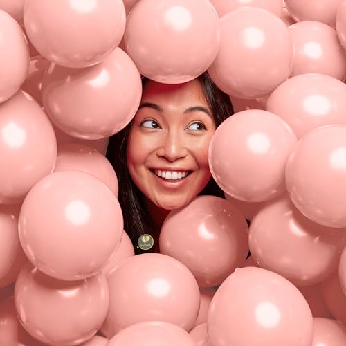Image of AFTERLOON Biodegradable Natural Rubber Latex Mini Balloons 50 pcs Pink 5 Inch, Plastic-Free Alternative Matte Color Durable Thickened Extra Strong Helium Float, Garland Arch Wedding Decor