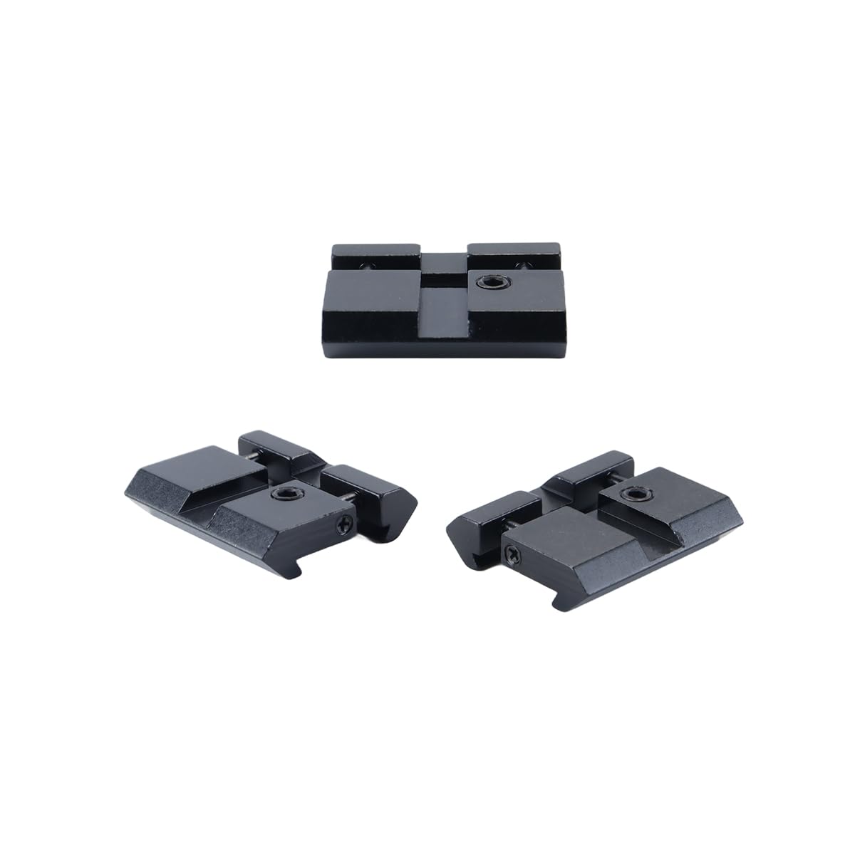 2 adaptadores de riel para mira telescópica a presión: monturas de cola de milano de 11 mm a Weaver/Picatinny de 20 mm (perfil bajo)