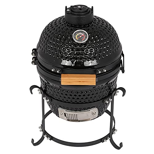 13' Portable Round Ceramic Charcoal Grill,Outdoor Barbecue Smoker,Heavy Duty Outdoor BBQ...