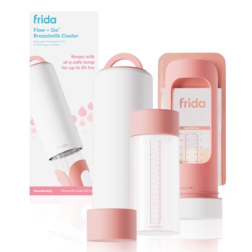 Frida Mom Flow + Go Breastmilk Cooler, 20oz, with Ice Pucks