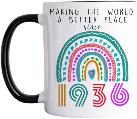90th Birthday Gifts for Women Men Coffee Mugs - 90th Birthday Gifts Ideas, Making The World A Better Place Since 1936 Cup, Turning 90 Year Old Birthday Gift for Mom Dad Wife Husband 11oz (1936)