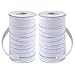 Coopay 80 Yards Length 1/4" Width Elastic Cord Elastic Bands Elastic Rope Heavy Stretch Elastic Spool Knit for Sewing, 2 Rolls, 40 Yards/Roll (White, 1/4 Inch)